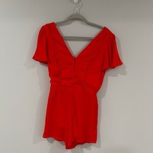 Miami Red V-Neck Romper